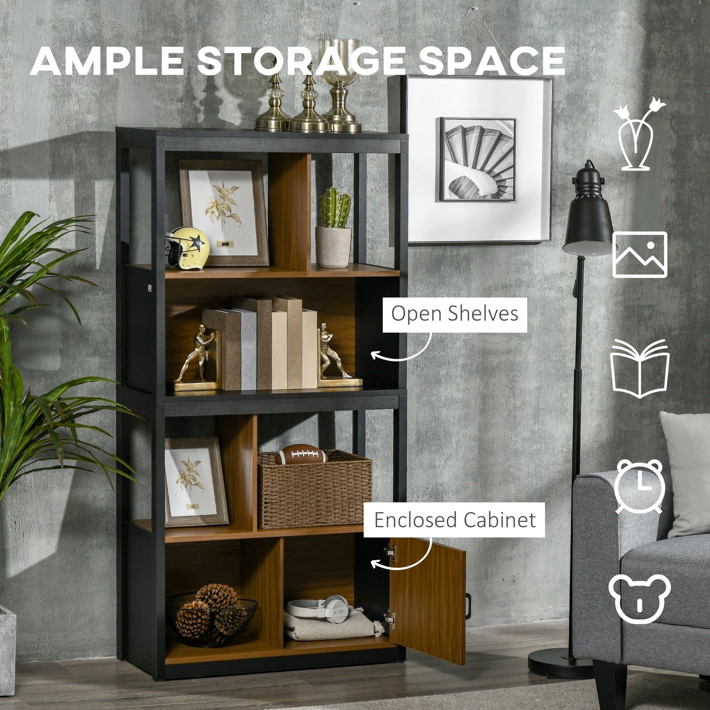 Modern 4-Tier Bookshelf