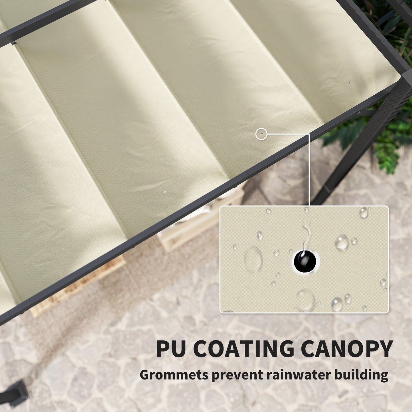 Outsunny 3 x 3(m) Pergola with Retractable Roof and Aluminium Frame