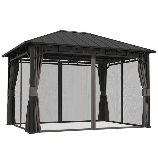 Outsunny 3 x 3(m) Hardtop Gazebo with Galvanised Steel Roof and Sides