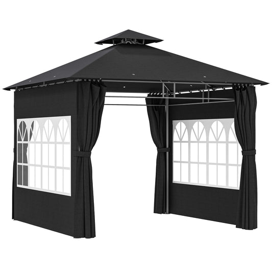 Outsunny 3 x 3 m Garden Gazebo, Outdoor Gazebo Canopy Shelter