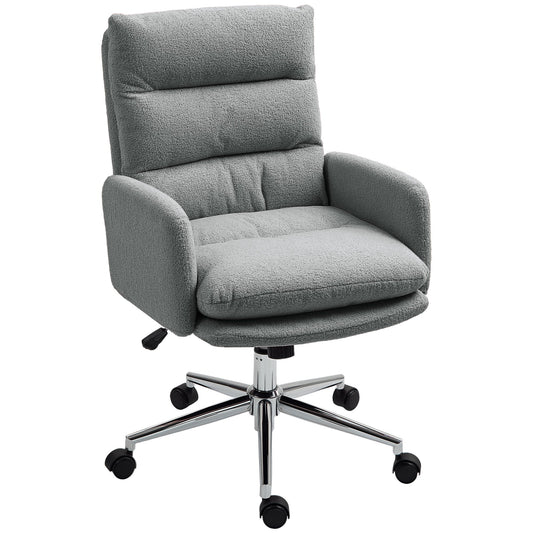 HOMCOM Upholstered Desk Chair with Height Adjustable