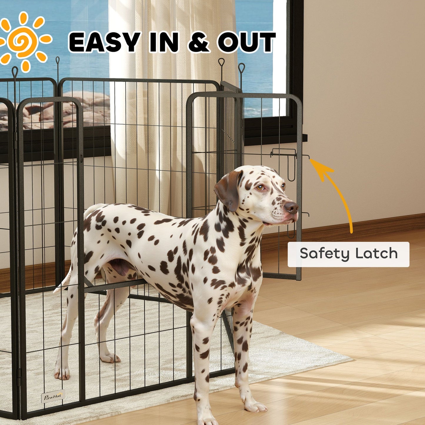 PawHut Dog Playpen, 6 Panels Puppy Pen Dog Playpen, 80cm High