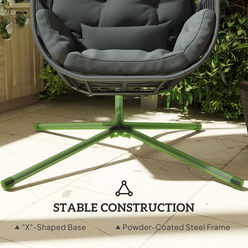 Outsunny Hanging Egg Chair with Stand, Cushions for Garden