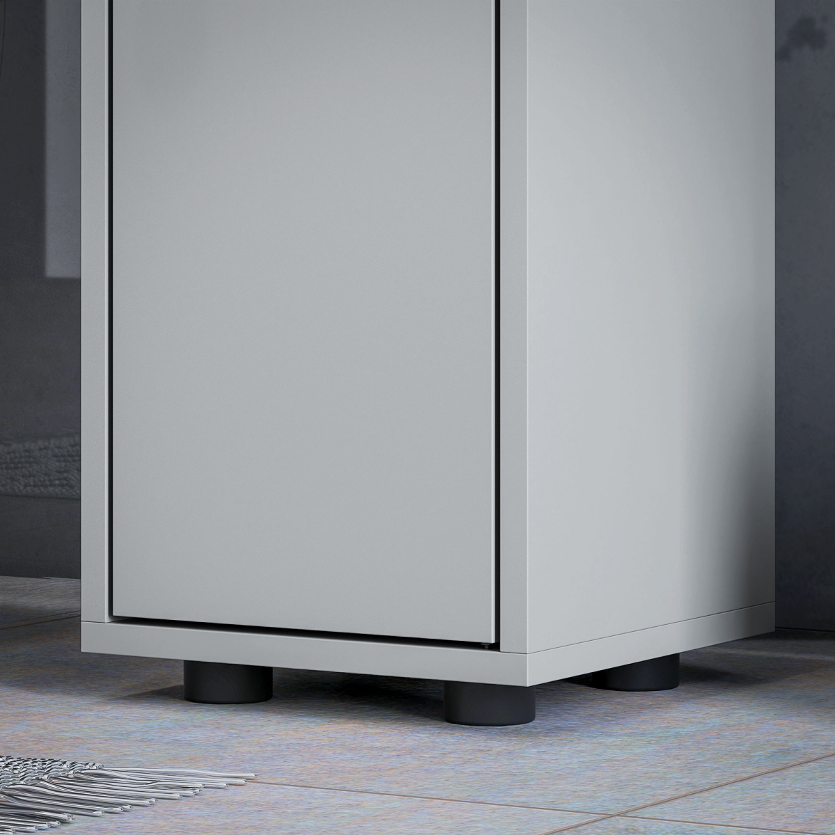 kleankin Slim Bathroom Cabinet, Toilet Roll Storage w/ Open Shelves