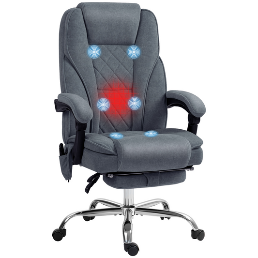 Vinsetto Massage Office Chair, Heated Reclining Desk Chair