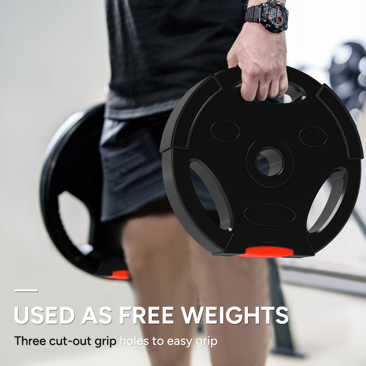 SPORTNOW Olympic Weight Plates Set for Home Gym, 2 x 5kg, 2 x 2.5kg