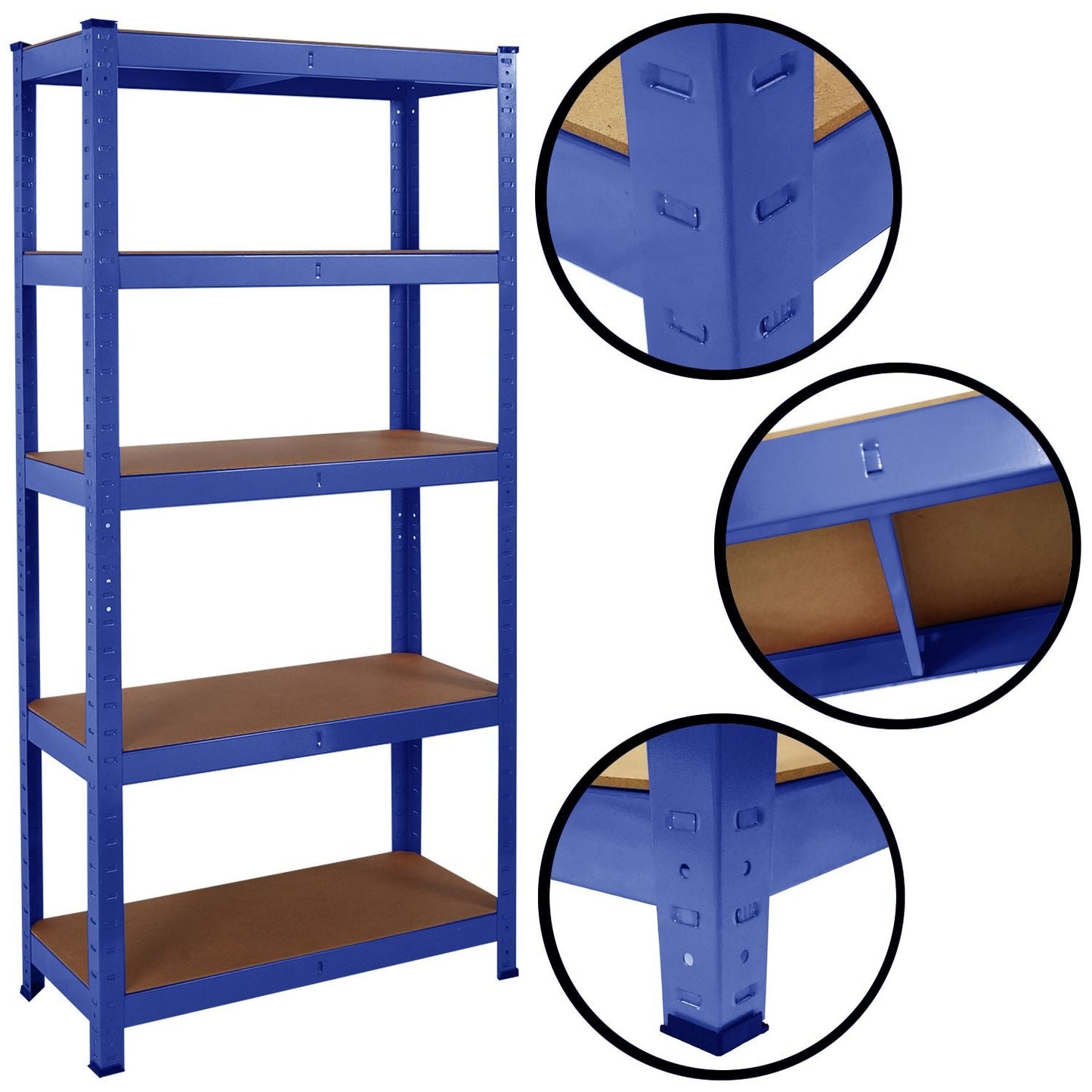 Grey or Blue Powder coated racking/ shelving bay 5 Thick MDF shelves