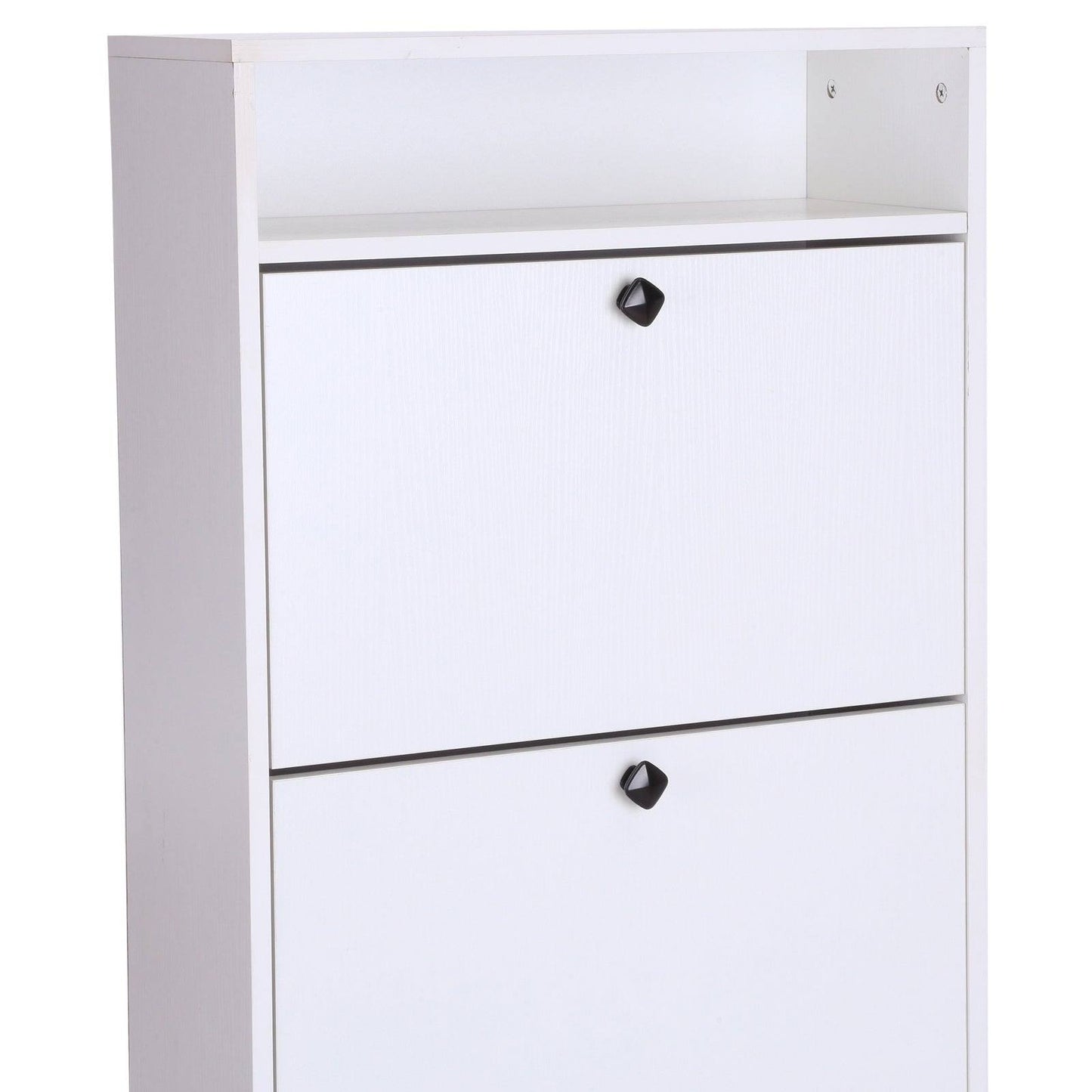 Homcom Three-Tipping Drawer Shoe Storage Cabinet - White