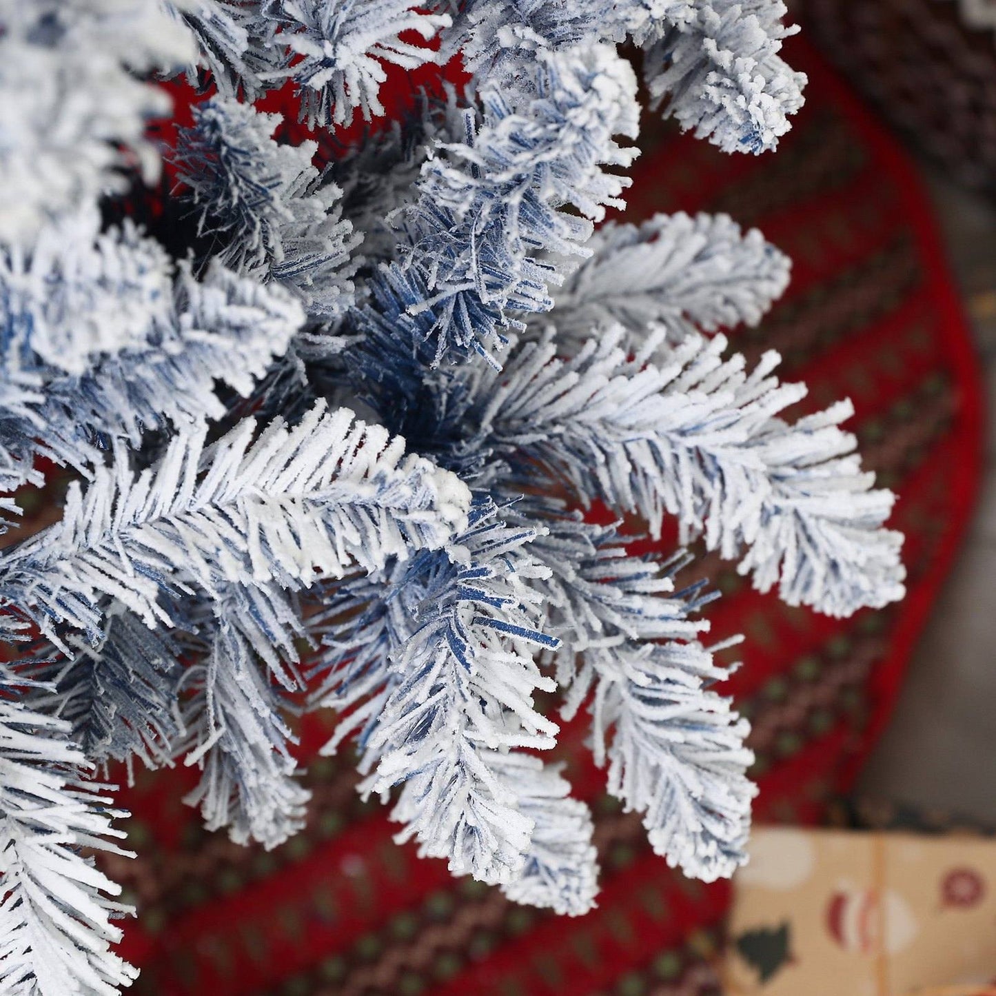 6ft Christmas Tree Artificial - White Frosted Green 700 Tips
