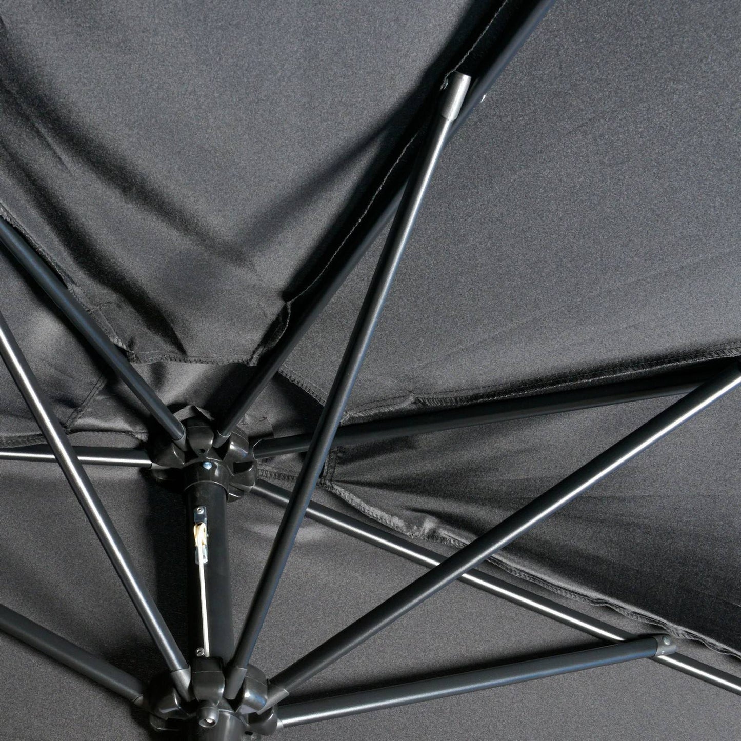 3M Half Parasol Semi Round Umbrella Patio Metal Frame Crank Handle for Balcony-- NO BASE INCLUDED