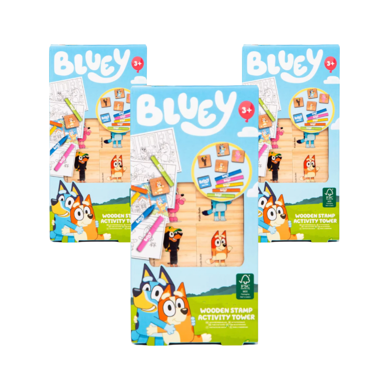 Wholesale Bluey Wooden Stamps Activity Set - (Case of 12)