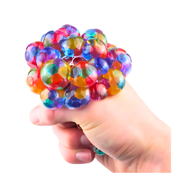 Wholesale Multi-Coloured Squishy Mesh Ball - (CDU of 12)