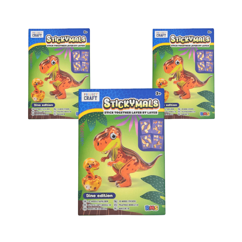 Wholesale Project Craft Dino Edition Stickymals - (Case of 12)