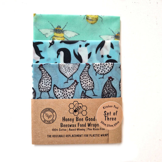 *Set of 3 Handmade Beeswax Wraps | Wings