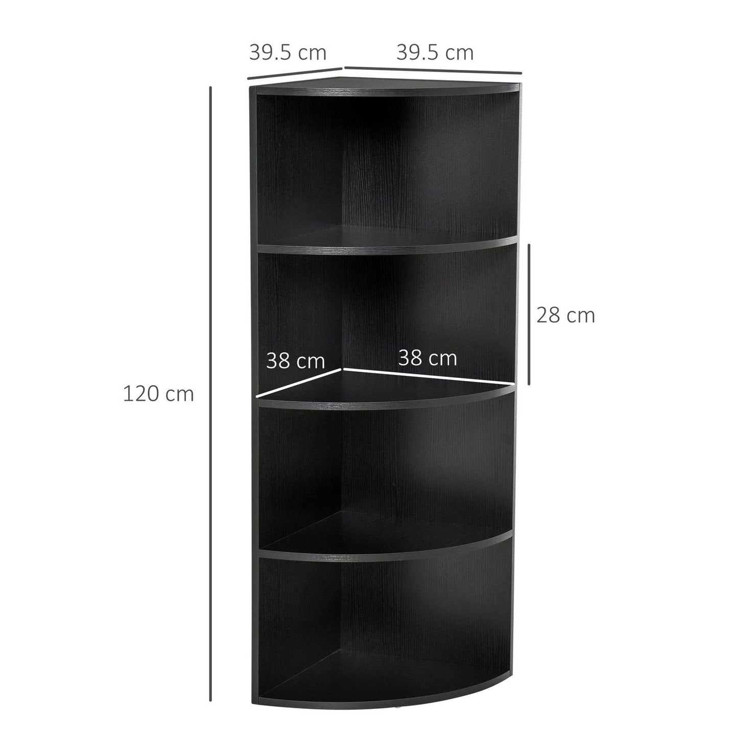 Four-Tier Corner Storage Unit - Black