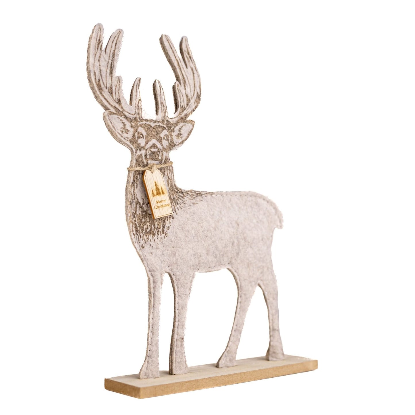 Standing Wooden Plush Reindeer Decoration