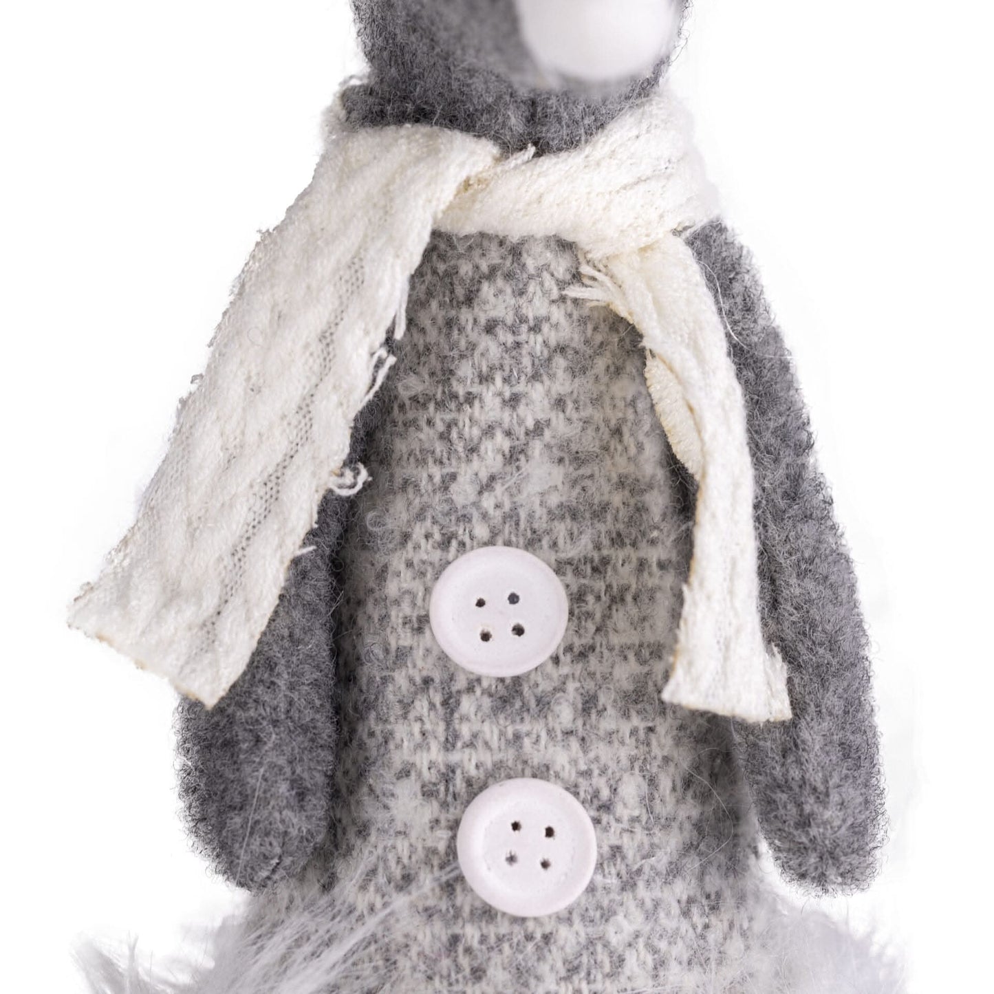 Silver Mouse w/Dangly Legs Checked Xmas Ornament