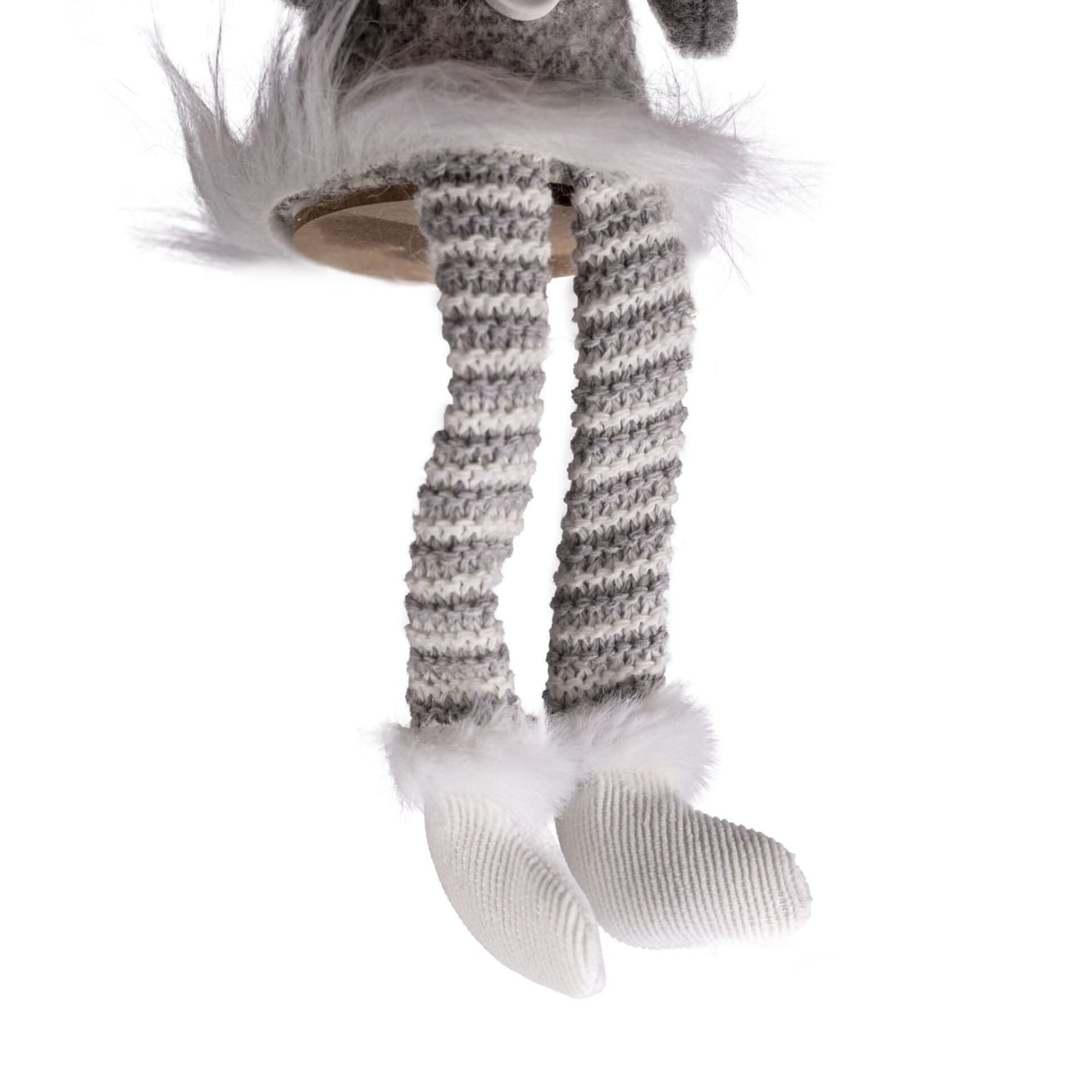Silver Mouse w/Dangly Legs Checked Xmas Ornament