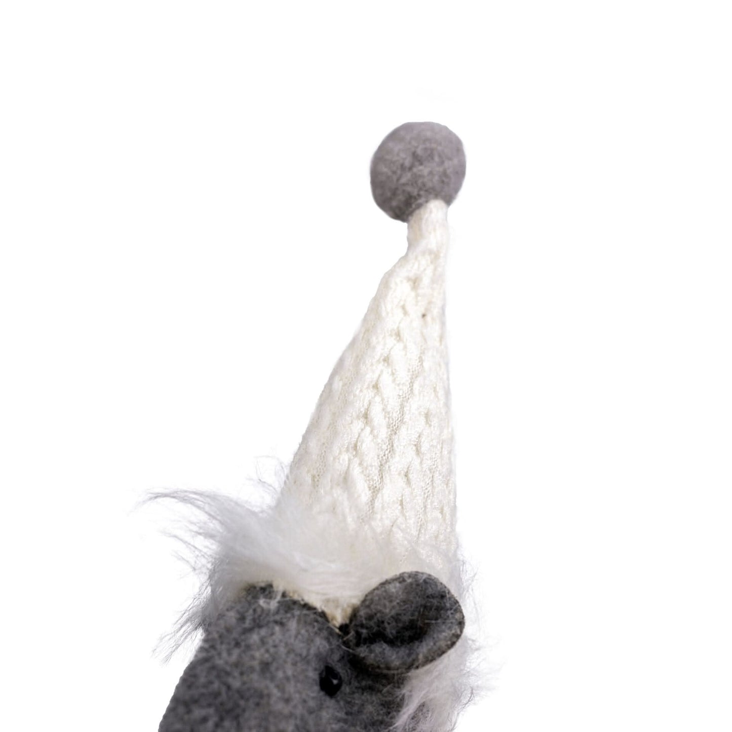 Silver Mouse w/Dangly Legs Checked Xmas Ornament