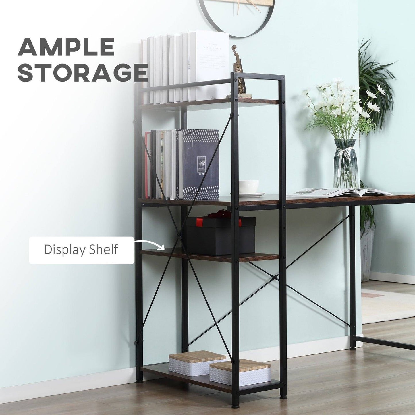Industrial Computer Desk with Storage
