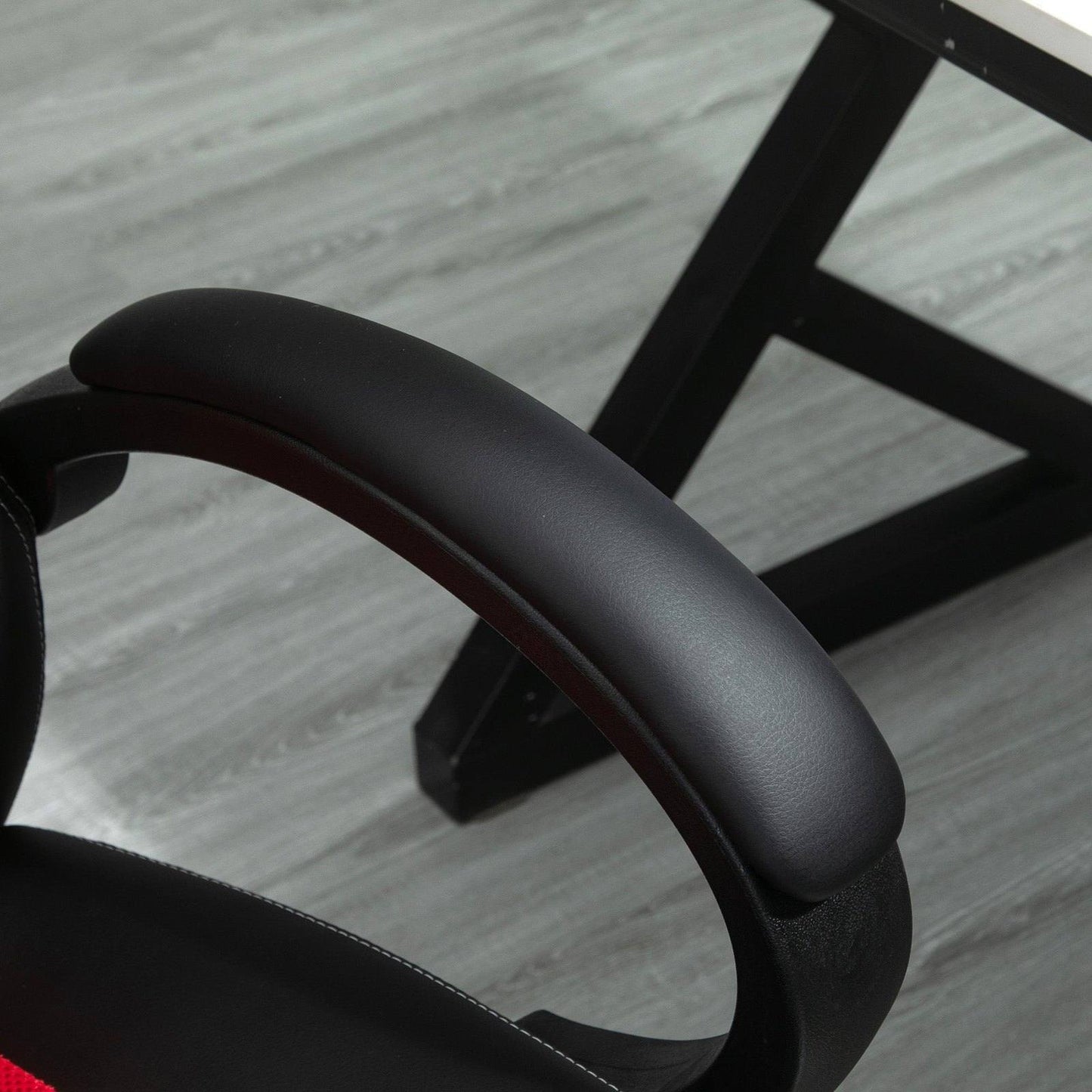 High-Back Office Chair Faux Leather Swivel Computer Desk Chair For Home Office With Wheels Armrests Black