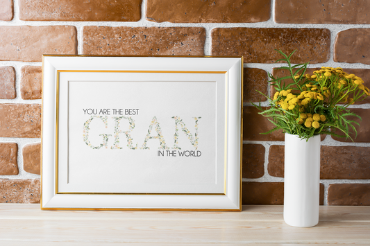 You Are The Best Gran In The World Mothers Day Home Simple Room Wall Decor Print
