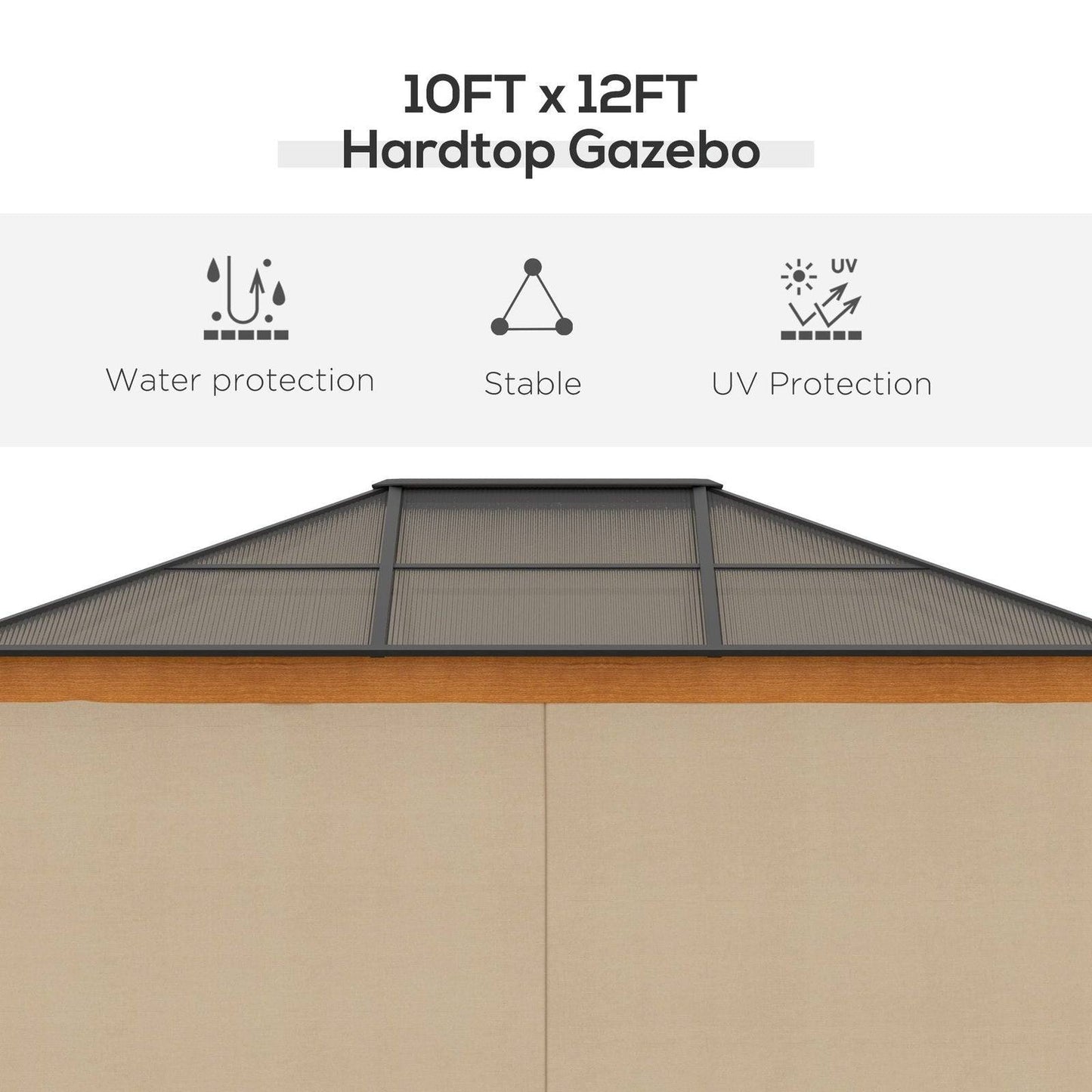 3 x 3.6 m Hardtop Gazebo Canopy