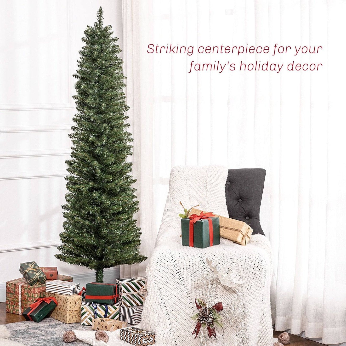 6ft Slim Christmas Tree Artificial - 329 Tips