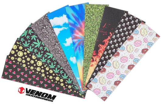 Venom Professional Grade Skateboard Griptape 9" x 33" - TYe Dye