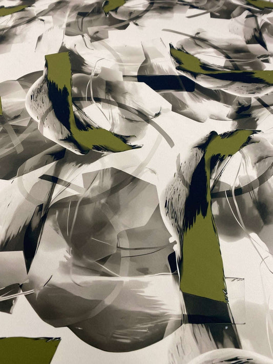 Abstract Artistic Brushstroke Fabric – Fabric by Metre, Multiple Options for Sewing & Dressmaking