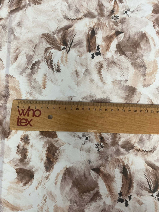 Abstract Brown Floral Fabric – Fabric by Metre, Multiple Options for Sewing & Dressmaking