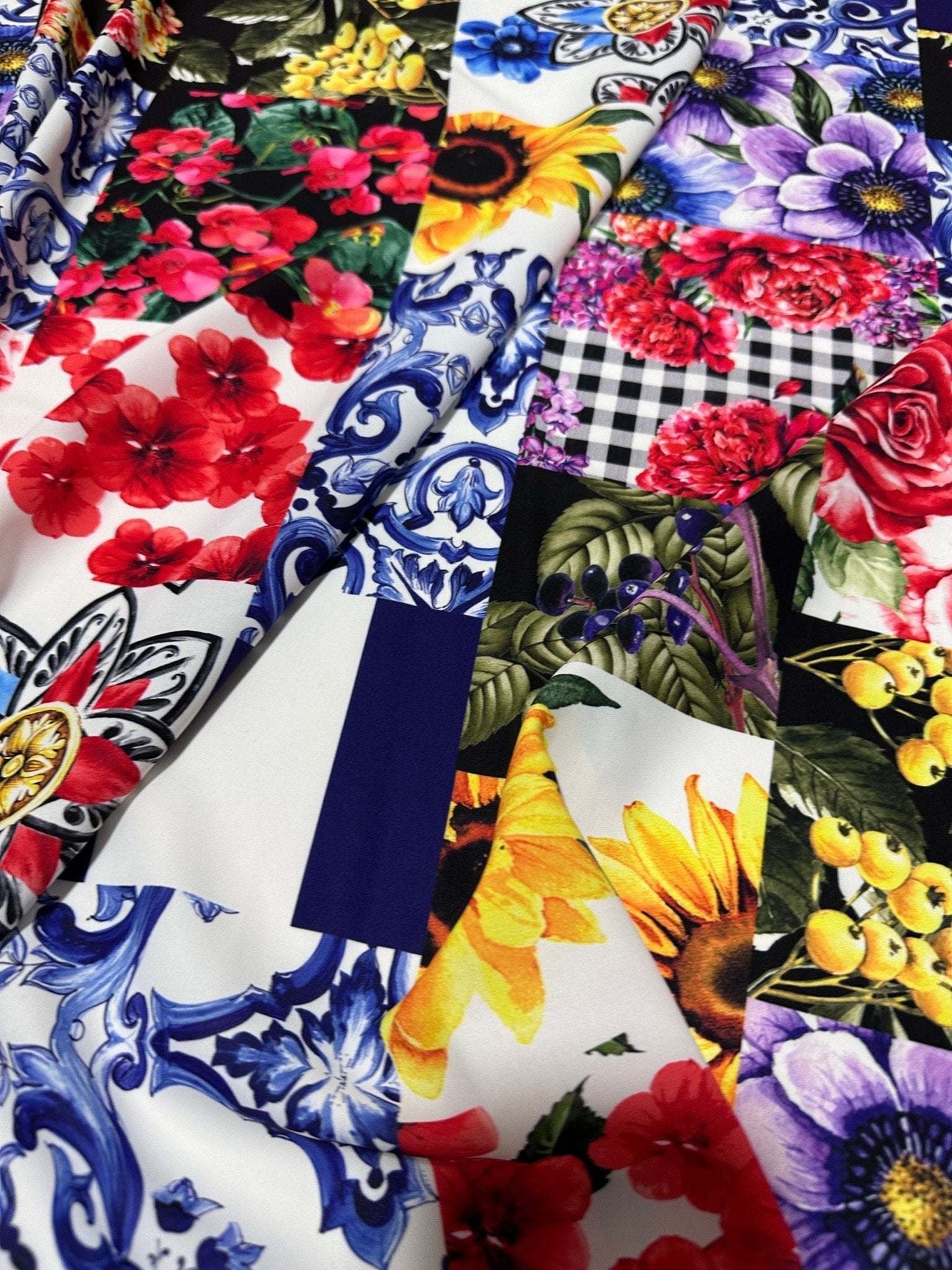 Majolica Pattern Fabric – Custom Printed Fabric, Choose Material by Metre