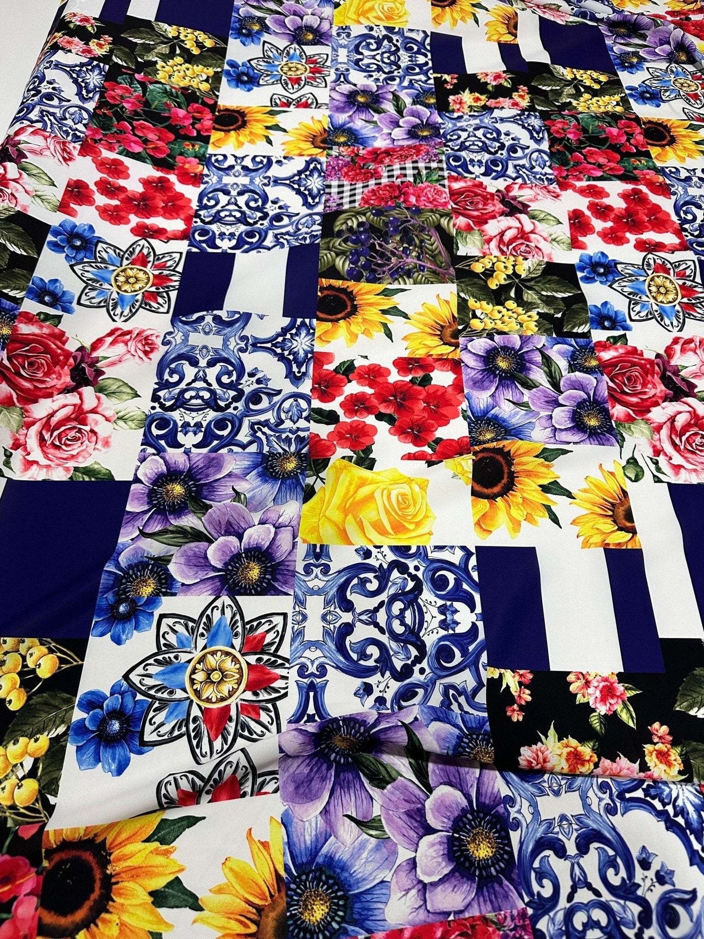 Majolica Pattern Fabric – Custom Printed Fabric, Choose Material by Metre