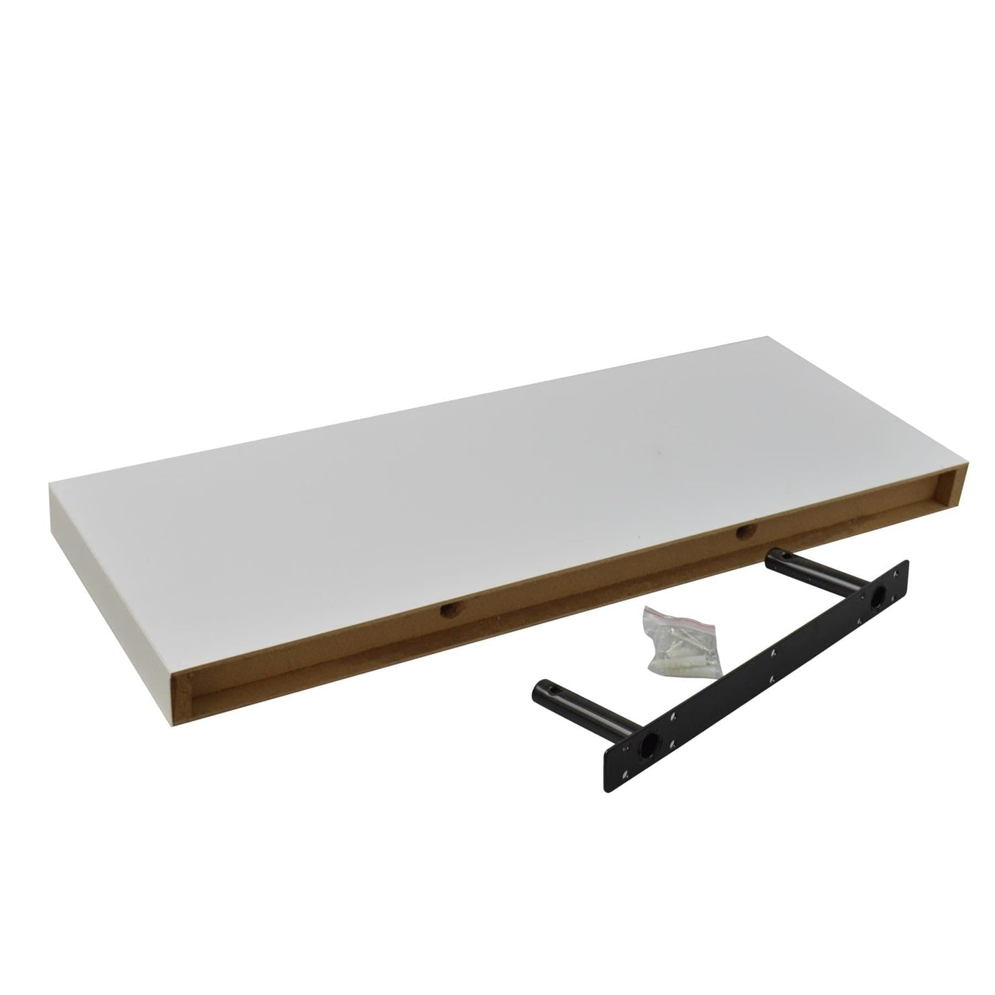 60cm White Modern Floating Shelves - Pack of Two