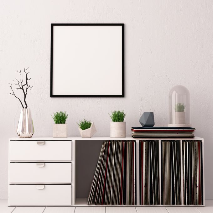 Foil Wrapped MDF Picture Photo Frame Fitted with Perspex Plexiglass, Black Frame