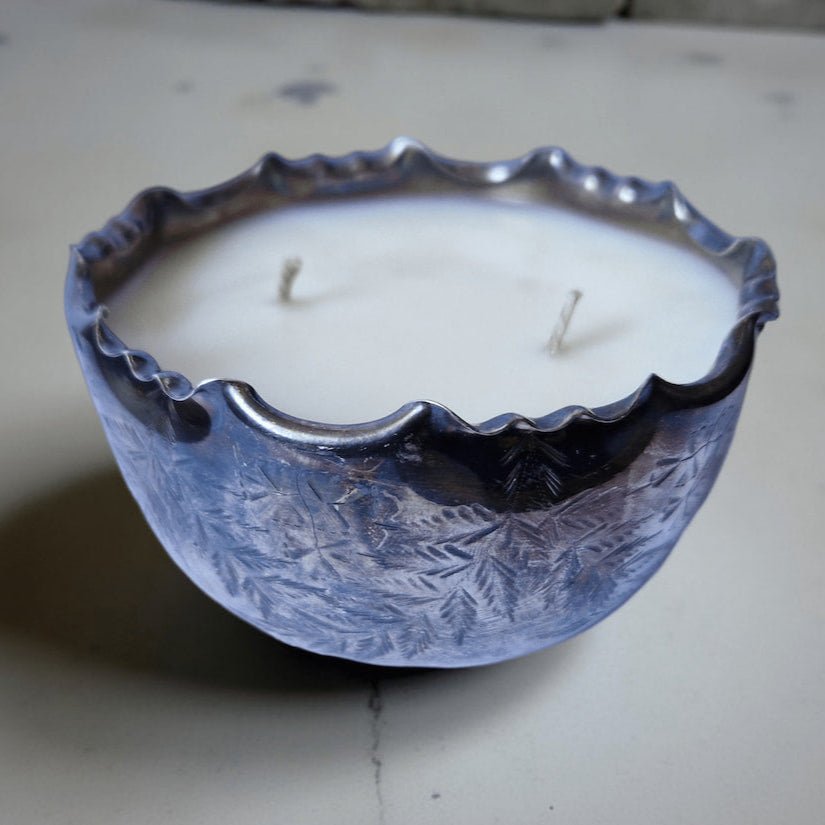 Repurposed Vintage Pot Candle – Amber & Rock Salt