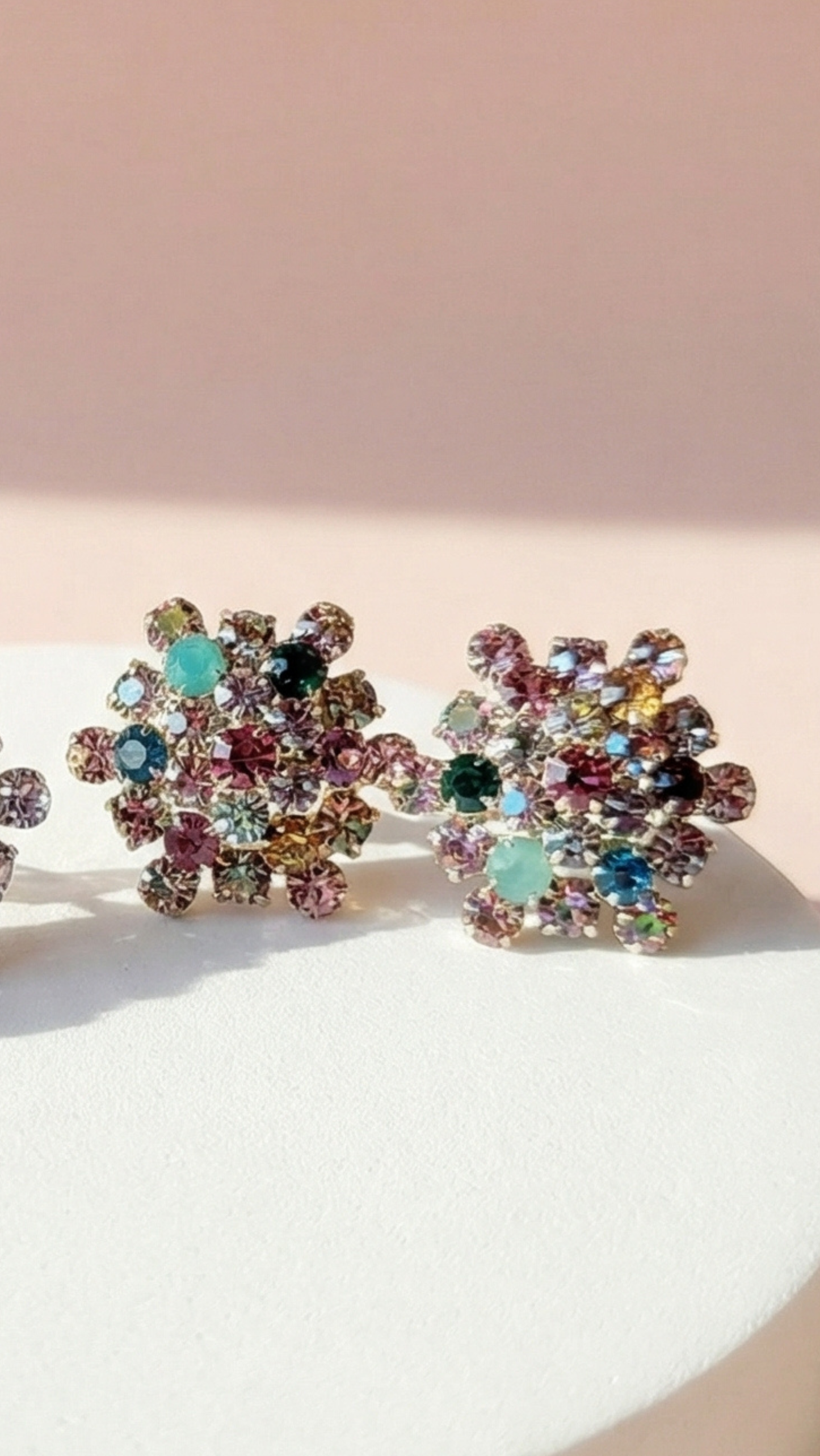 Cluster Crystal Non Pierced Clip On Earrings