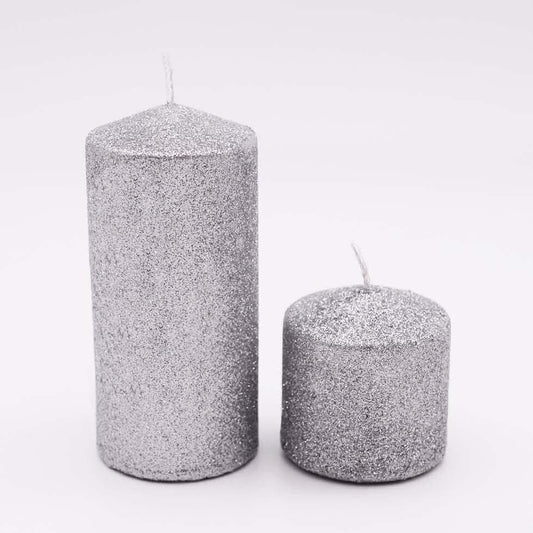 Premium Quality Glitter Pillar Candles Decorations