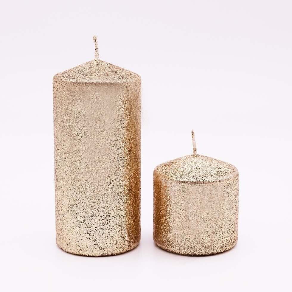 Premium Quality Glitter Pillar Candles Decorations