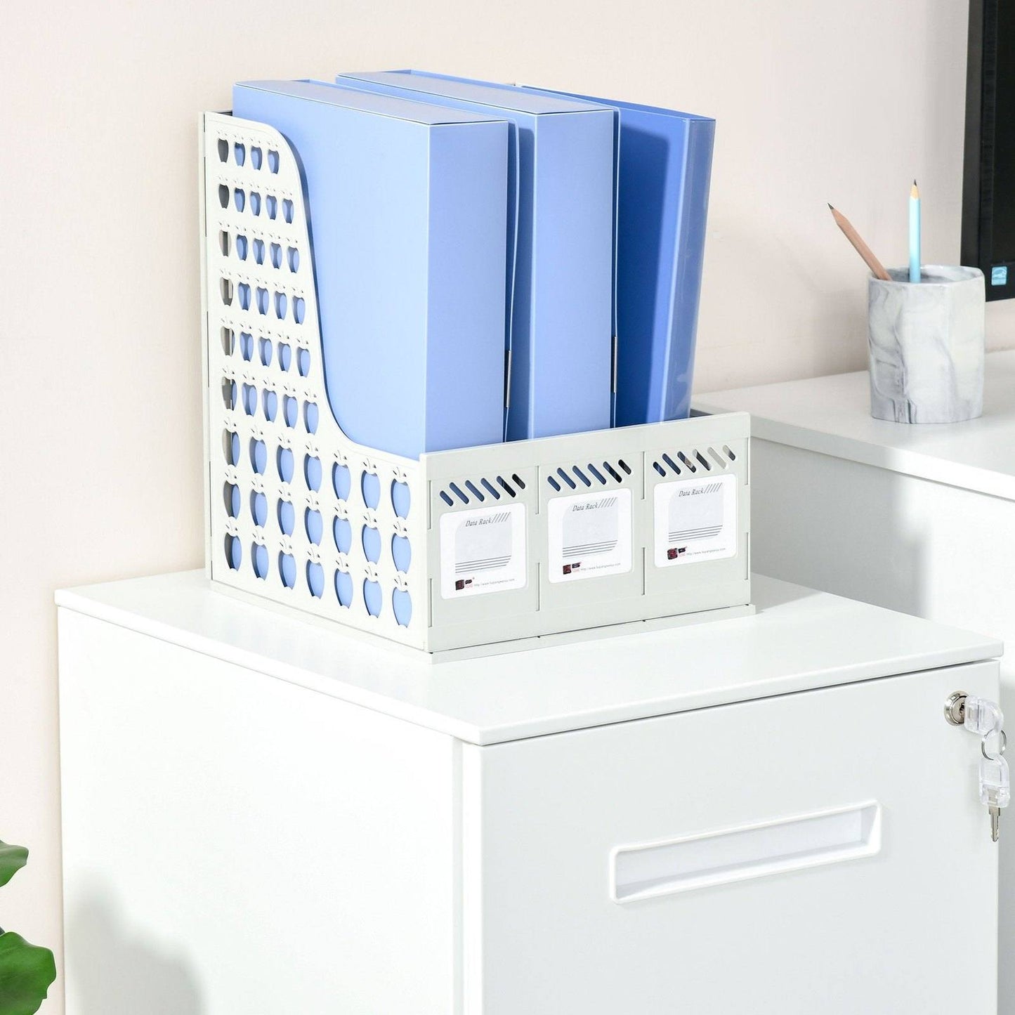Vinsetto Mobile File Cabinet Home Filing Furniture with Adjustable Partition and Lock