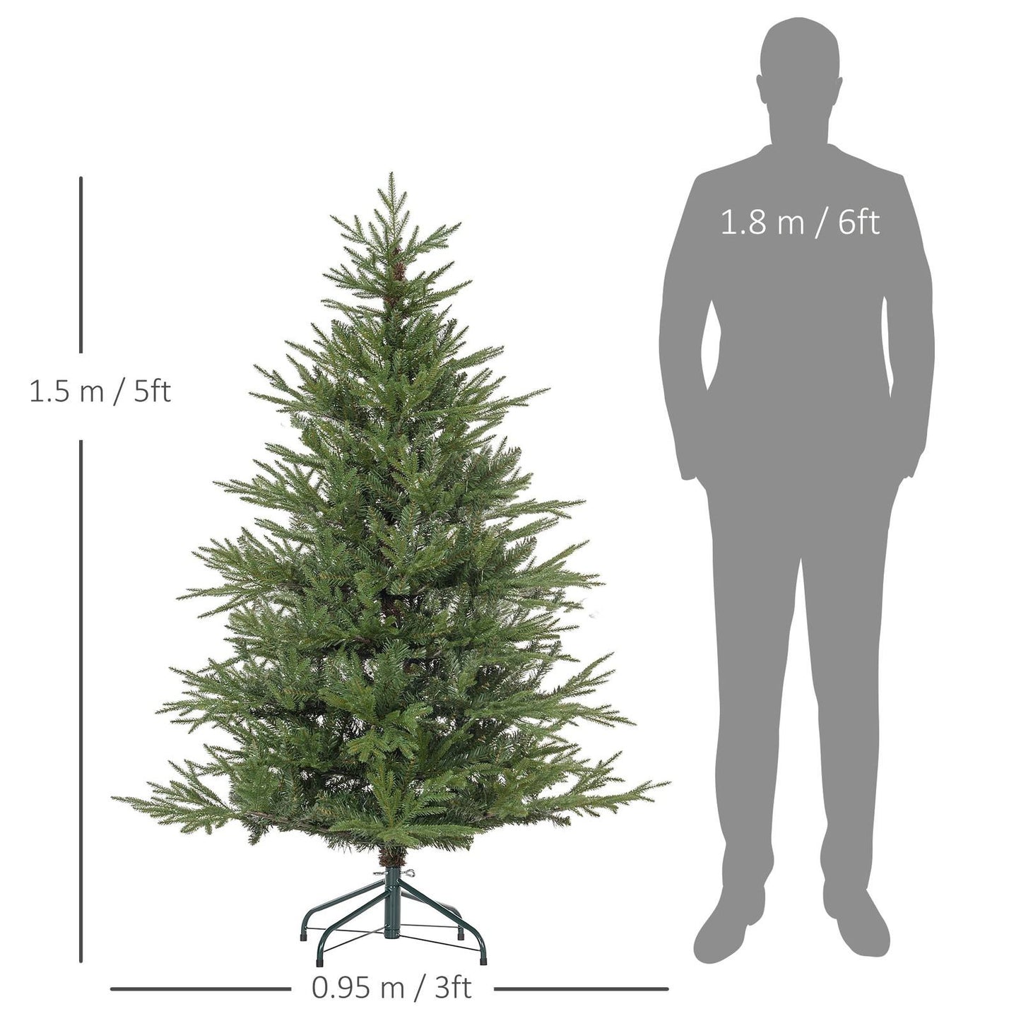 5ft Christmas Tree Artificial - 1724 Tips