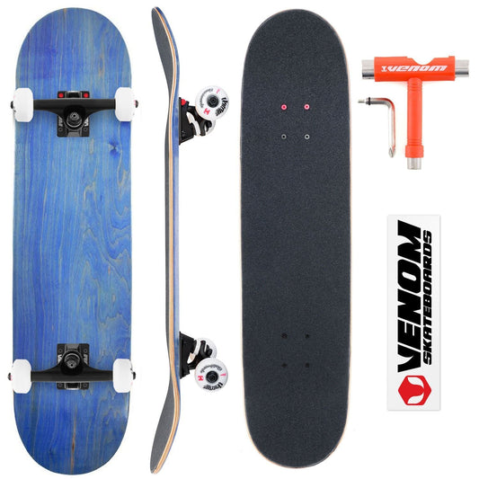 Venom Core Complete Built Skateboard - Blue/Black - 8.25