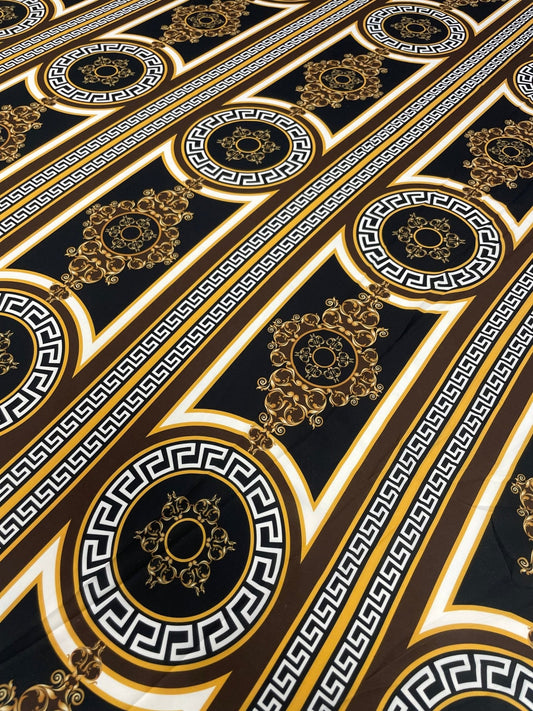 Baroque Gold & Black Crepe Fabric by the Metre – Luxury Dressmaking