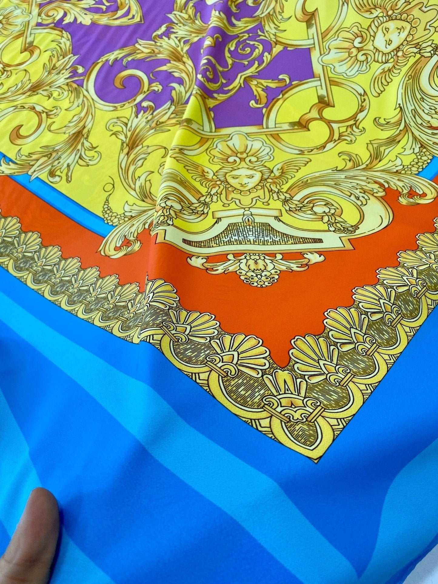 Baroque Pattern Silky Crepe Fabric