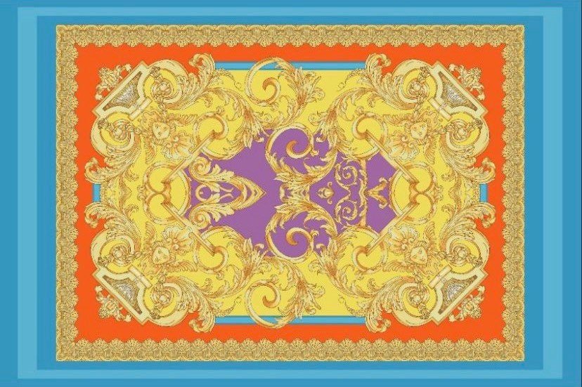 Baroque Pattern Silky Crepe Fabric
