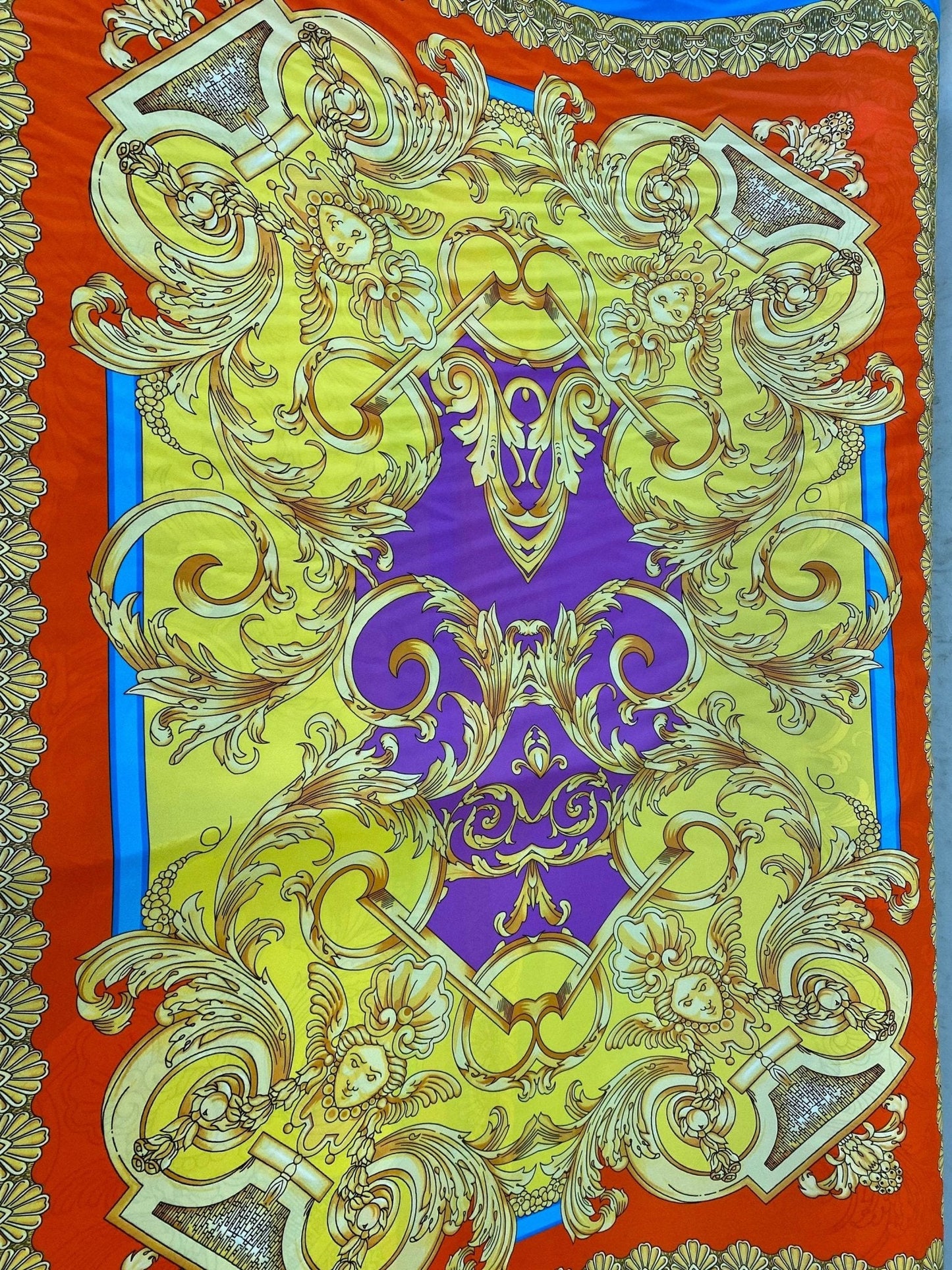 Baroque Pattern Silky Crepe Fabric