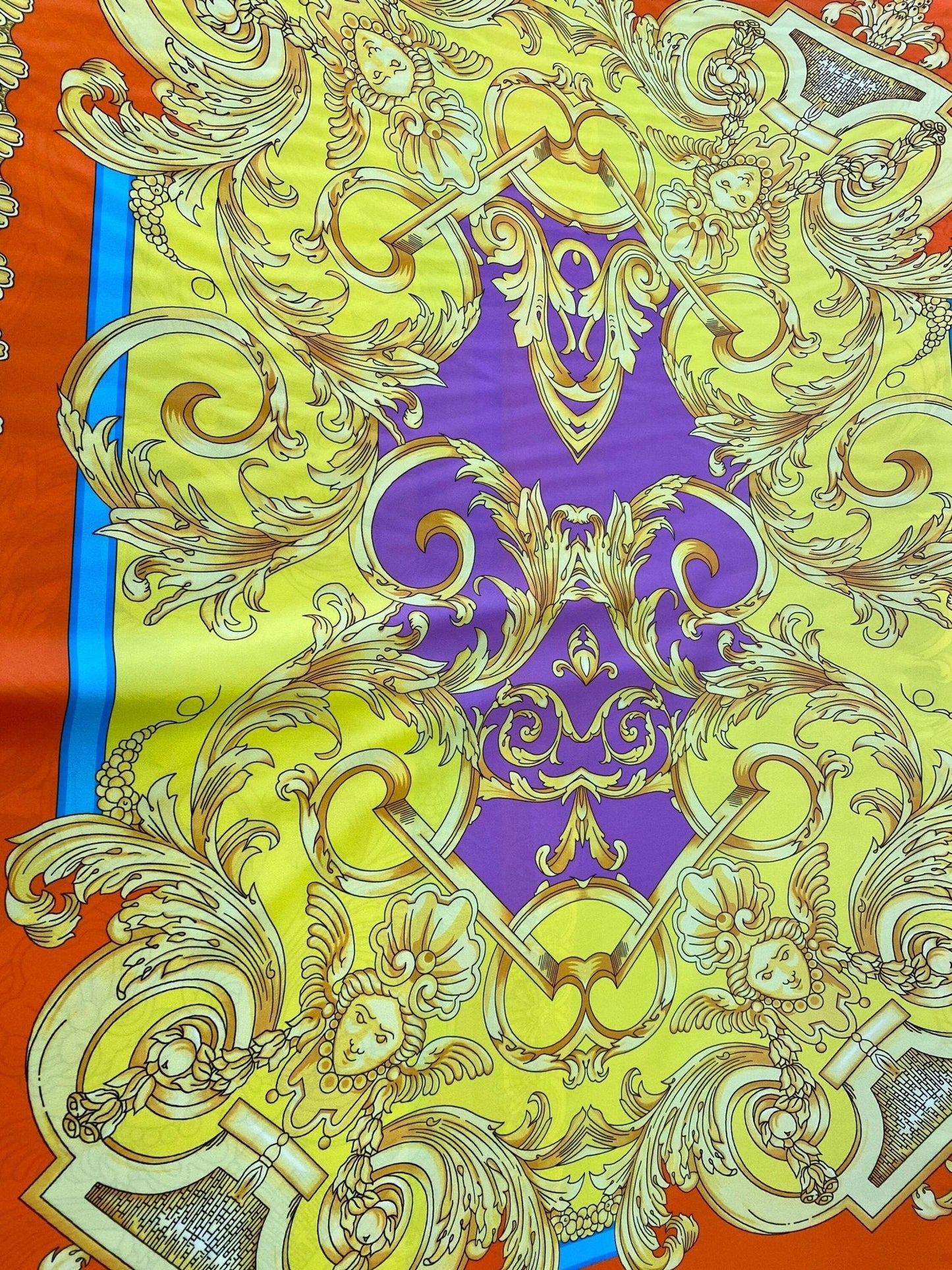 Baroque Pattern Silky Crepe Fabric