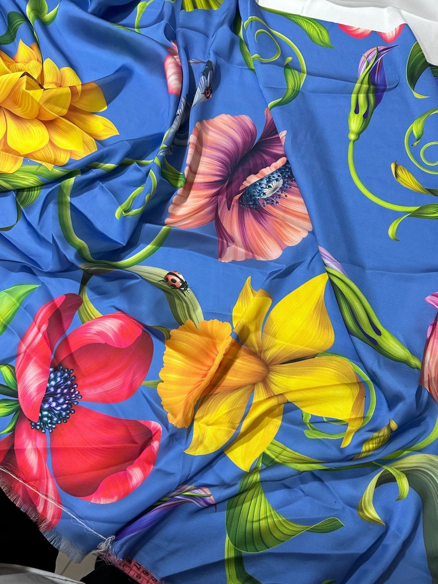 Big Floral Fabric Persian Jewel Tropical Flower Pattern