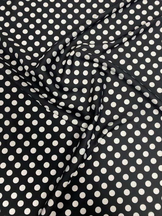 Black Polka Dot Fabric – Classic White Spot Print by the Metre