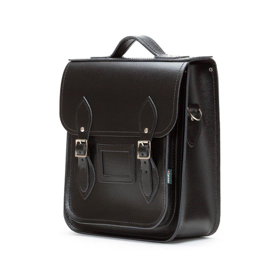 Handmade Leather City Backpack - Black